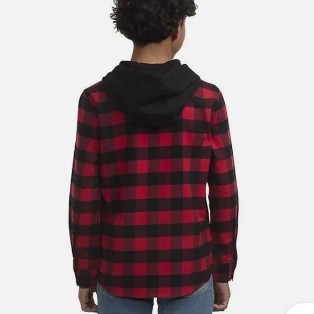 Levi's Boys Hooded Flannel Shirt Size XL